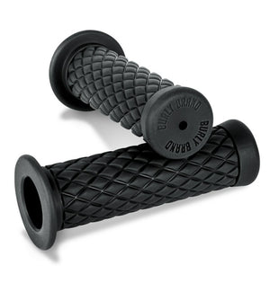 Burly B16-1005 Rubber Diamondback Grips 1in - Black