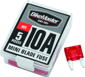 BikeMaster 152444 BikeMaster 5Piece 10A Replacement Mini Blade Fuse