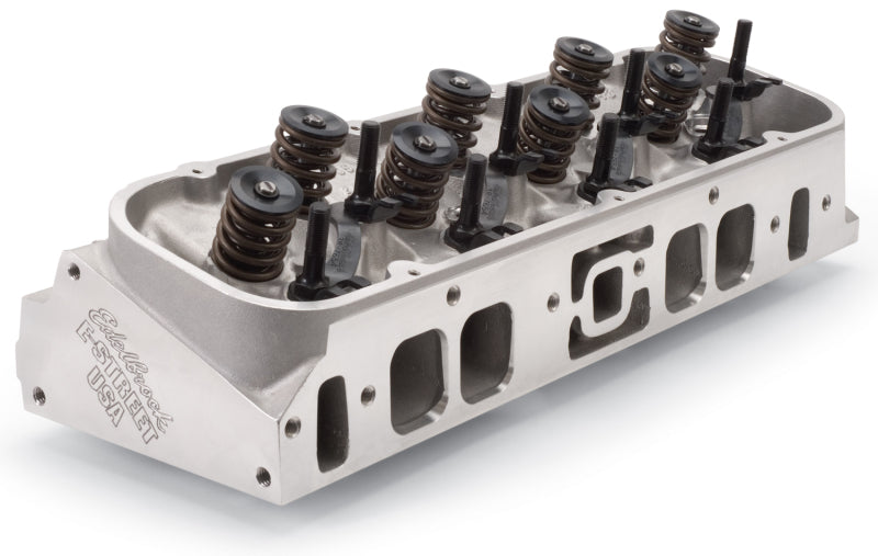 Edelbrock 50459 Cyl Head E-Street BB fits Chevy Oval Port Complete Single