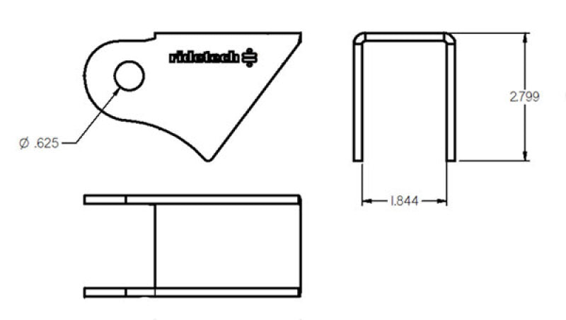 Ridetech 90000161 Tri Link Frame Rod End Bracket 1-3/4in Wide