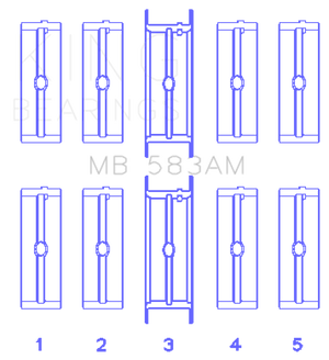 King MB 583AM fits Ford 239/256/272/292 Crankshaft Main Bearing Set