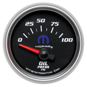AutoMeter 880015 Autometer fits Mopar 52.4mm SSE 0-100 PSI Oil Pressure Gauge