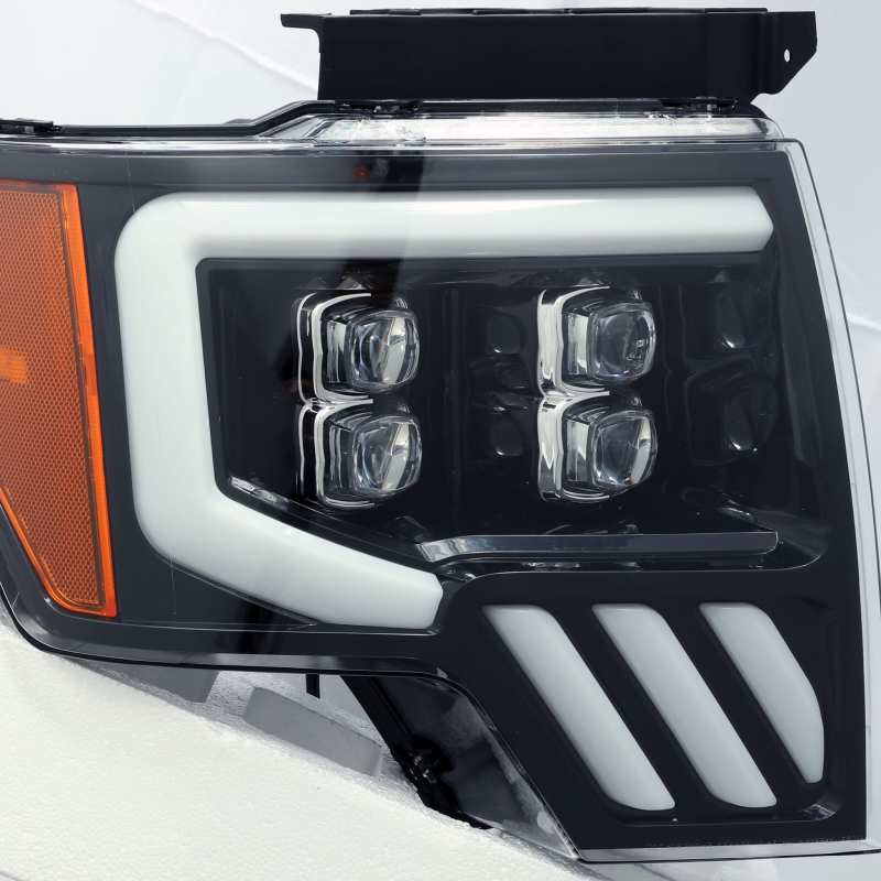 AlphaRex 880190 fits Ford 09-14 F-150 NOVA LED Proj Headlights Plank Style Gloss Black w/Activ Light/Seq Signal