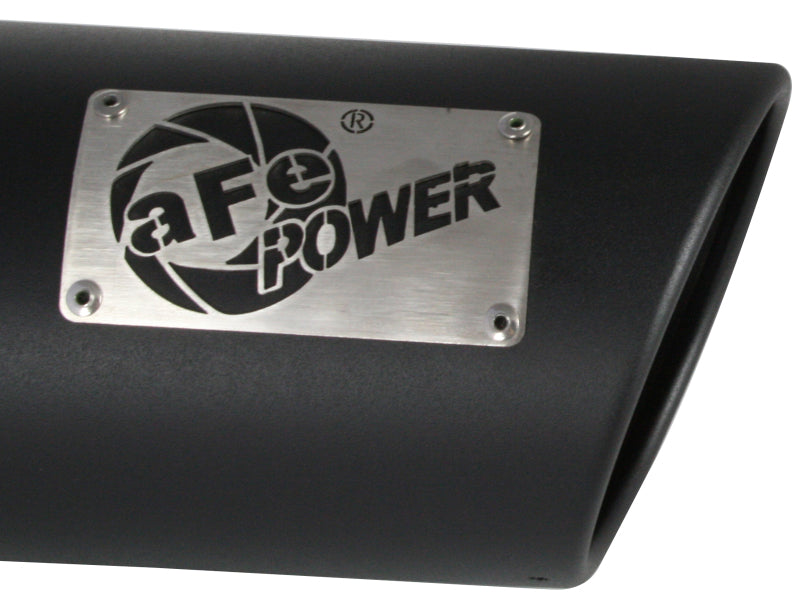 AFE 49T40501-B12 Diesel Exhaust Tip Black- 4 in In x 5 out X 12 in Long Bolt On
