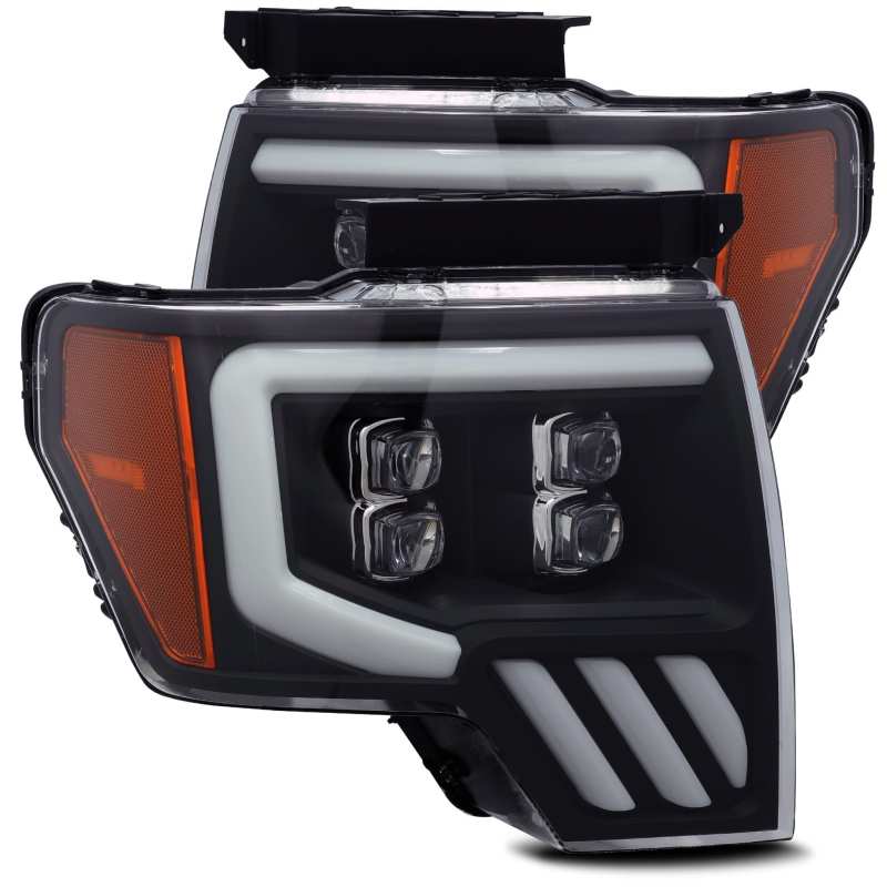 AlphaRex 880192 fits Ford 09-14 F-150 NOVA LED Proj Headlights Plank Style Matte Black w/Activ Light/Seq Signal