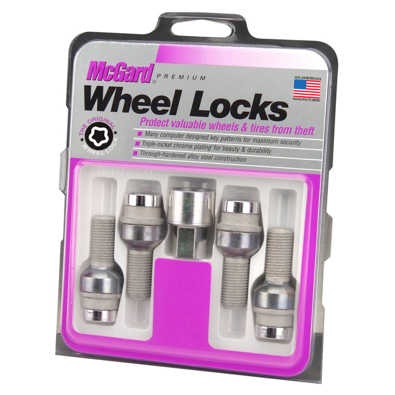 McGard 28020 Wheel Lock Bolt Set - 4pk. (Radius Seat) M14X1.5 / 17mm Hex / 28.2mm Shank Length - Chrome