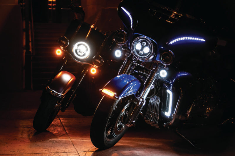 Kuryakyn 2902 Kuryakyn Tracer L.E.D. Front Turn Signal Insert, White/Amber Light, Smoke Lens 1157