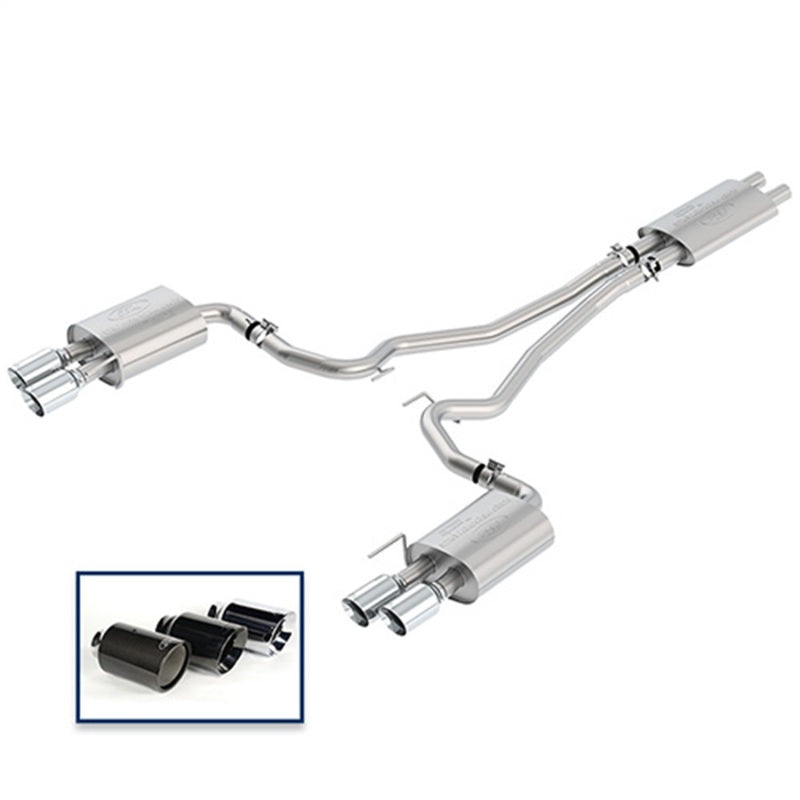 fits Ford Racing M-5200-M8TCA 2018 Mustang Gt 5.0L Cat-Back Touring Exhaust System w/Chrome Tips