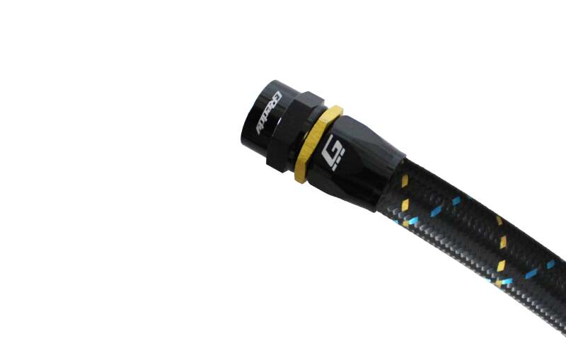 GReddy 12800800 AN08 STRAIGHT HOSE END SWIVEL BLACK/GOLD ANODIZED