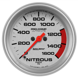 AutoMeter 4474 Autometer Ultra-Lite 2-5/8in 1600PSI Nitrous Pressure Gage
