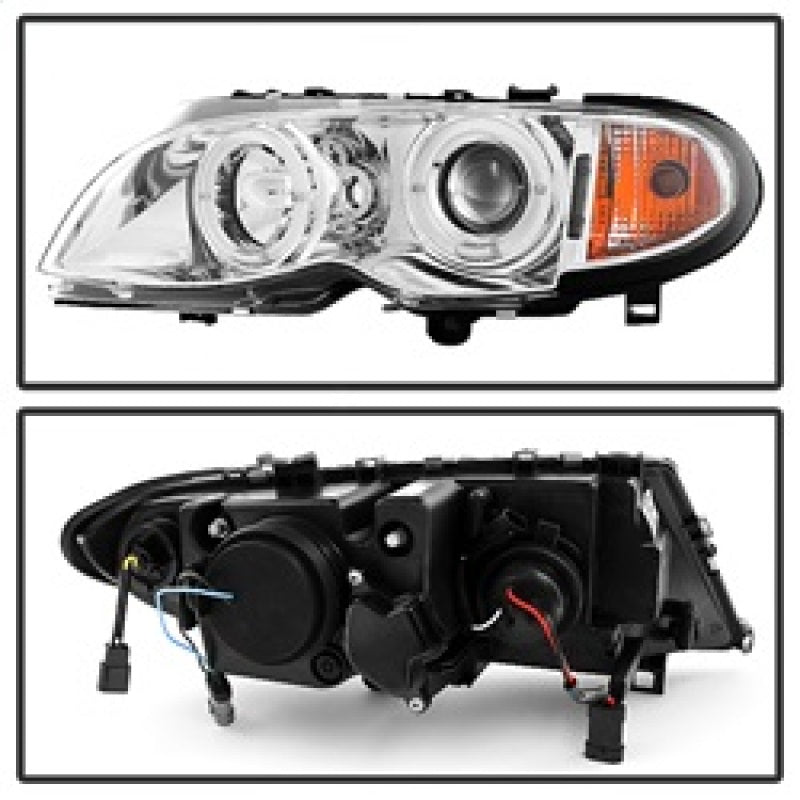 Spyder 5042408 fits BMW 02-05 E46 3-Series 4DR Projector Headlights 1PC LED Hal