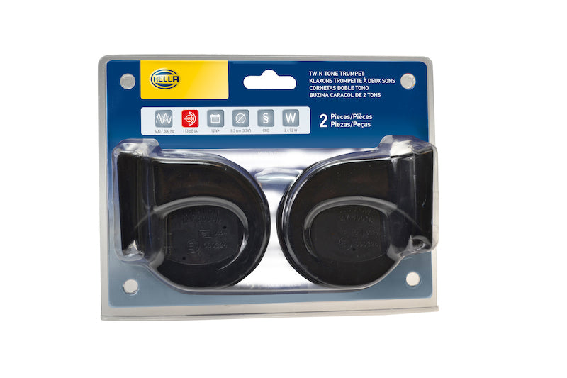 Hella 12010971 Horn Kit Bl Blk Trumpet 12V Univ