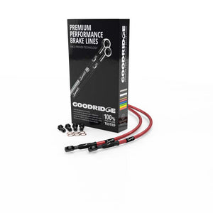 Goodridge HN0617-1RCBK-RD 2005 fits Honda CBR600RR5 Red Rear SS Brake Lines w/B