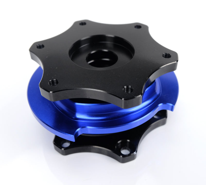 NRG SRK-R200BK-BL Race Short Hub Datsun - Black Body Blue Ring