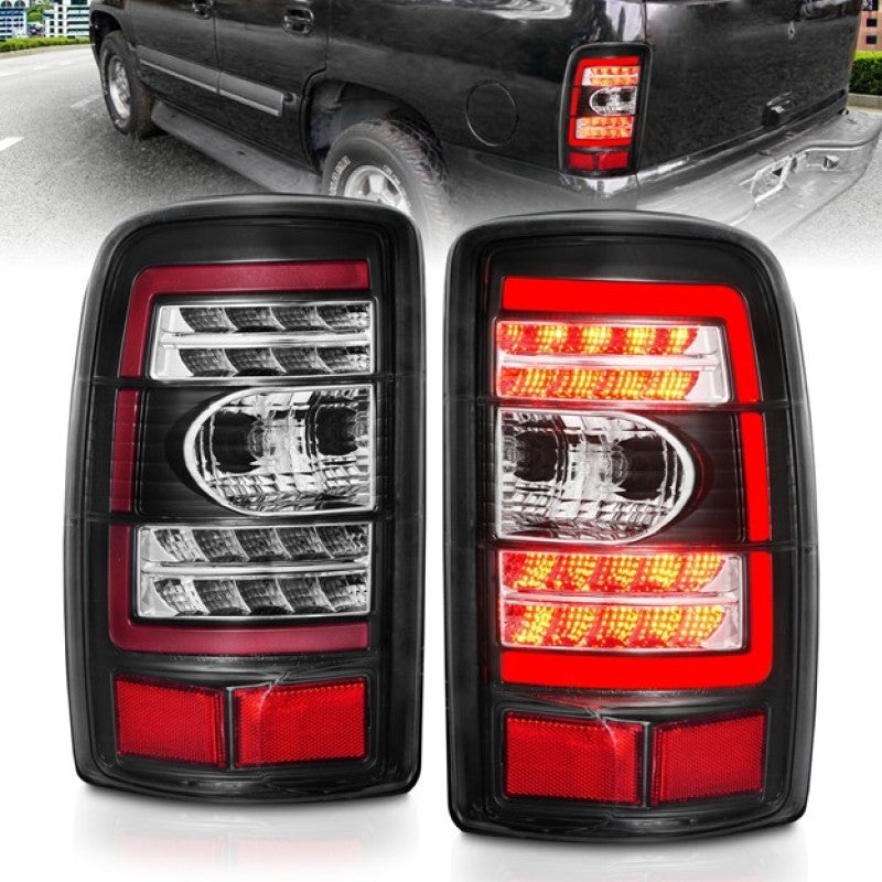 ANZO 311362 2006 fits Chevrolet 00-20 Tahoe LED Tail Lights w/ Clear Lens Black Housing