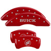 MGP 49013SBSHRD 4 Caliper Covers Engraved Front Buick Rear Red Finish Silver Cha