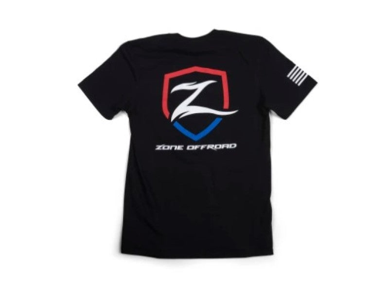 Zone Offroad ZONU9162L Black Premium Cotton T-Shirt w/ Patriotic Zone Logos - Large