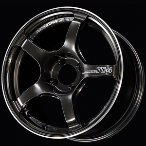 Advan YAD6F35ABGR TC4 16x7.5 / +35 Offset / 4x100 / 63mm Bore / Black Gunmetallic and Ring