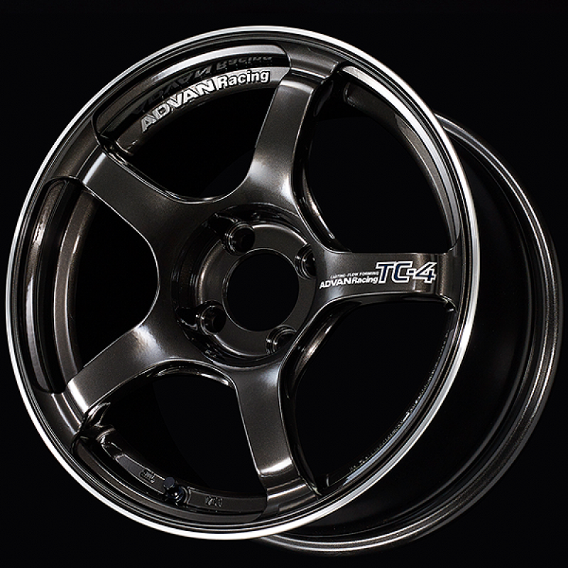 Advan YAD6F35ABGR TC4 16x7.5 / +35 Offset / 4x100 / 63mm Bore / Black Gunmetallic and Ring