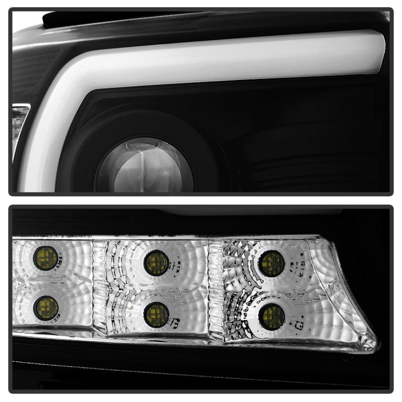 Spyder 5080851 fits GMC 14-16 Sierra Projector Headlights Light Bar DRL Blk PRO