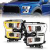 ANZO 111605 fits Ford 15-17 F-150 Chrome LED Projector Plank Style DRL w/Initiation Light Halogen Models