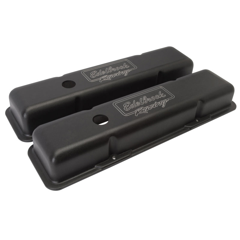 Edelbrock 41713 Valve Cover Victor Series fits Chevrolet 1959-1986 262-400 CI V8 Low Black