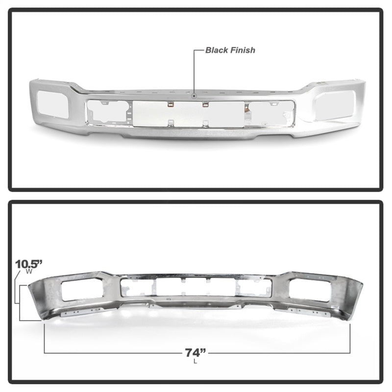 Spyder 9948435 fits Ford 18-20 F150 XLT/Lariat w/ Fog Lights Hole Front Bumper - Chrome (FB-FF15018X-FOG-C)