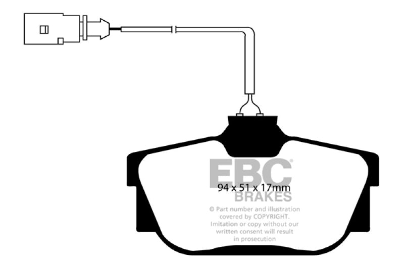 EBC UD877 00 fits Volkswagen Eurovan 2.8 (ATE) with Wear Leads Ultimax2 Rear Bra