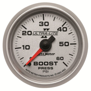 AutoMeter 4905 Autometer Ultra-Lite II 52mm 0-60 PSI Mechanical Boost Gauge