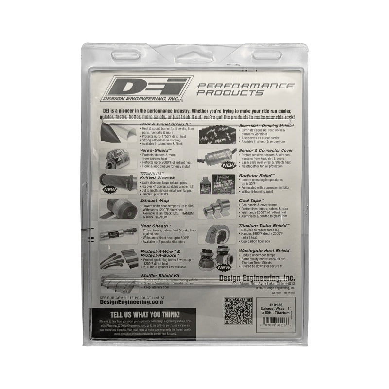 DEI  10126 Exhaust Wrap 1in x 50ft - Titanium