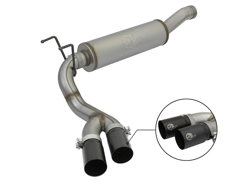 AFE 49-42057-B Series 3-1/2in 409 SS Cat-Back Exhaust System w/Black Tip fits R