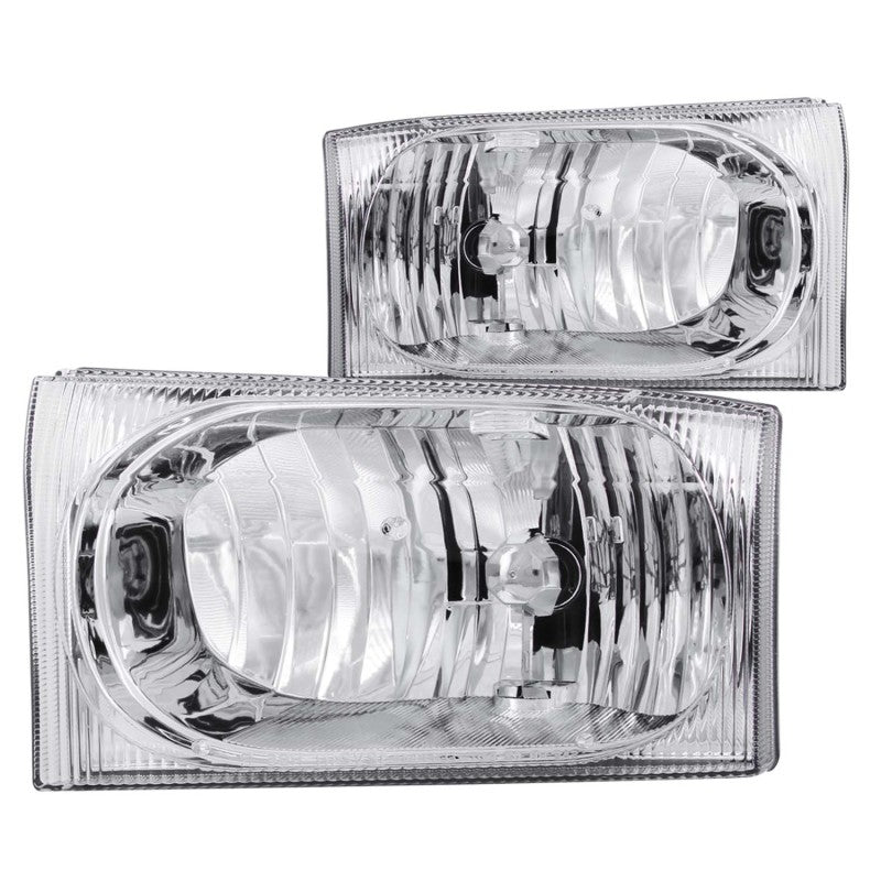 ANZO 111023 2004 fits Ford 00-20 Excursion Crystal Headlights Chrome 2pc