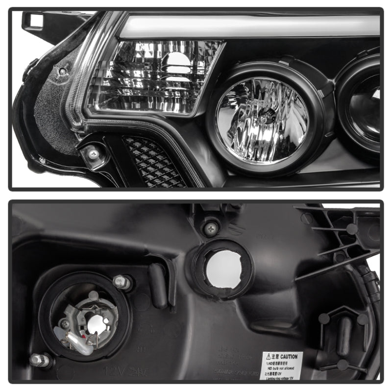 Spyder 5081711 fits Toyota 12-15 Tacoma Projector Headlights Light Bar DRL Blac