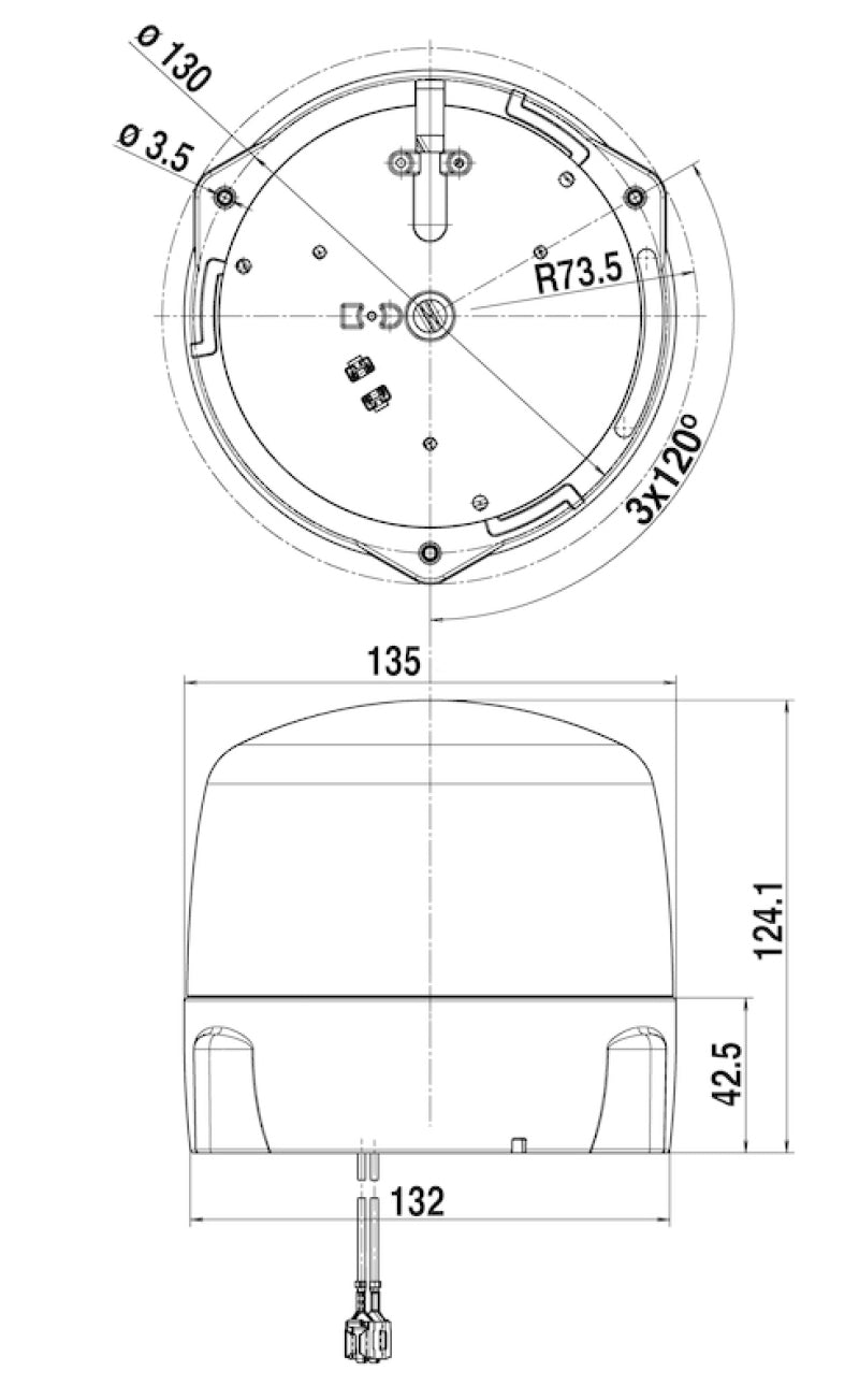 Hella 10979001 Led Lamp 12/24V Amber Fix Mounting 2Rl