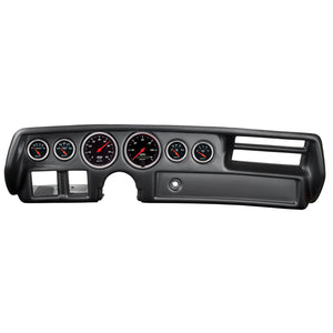 AutoMeter 7026-DB Autometer Designer Black 70-72 fits Chevelle/ El Camino/ Malibu Dash Kit 6pc Tach/MPH/Fuel/Oil/WTMP/Volt