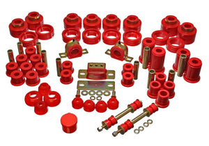 Energy Suspension 3.18107R 88-98 fits Chevy/fits GMC 2WD 1/2, 3/4, 1 Ton PickUp Red Hyper-flex Master Bushing Set