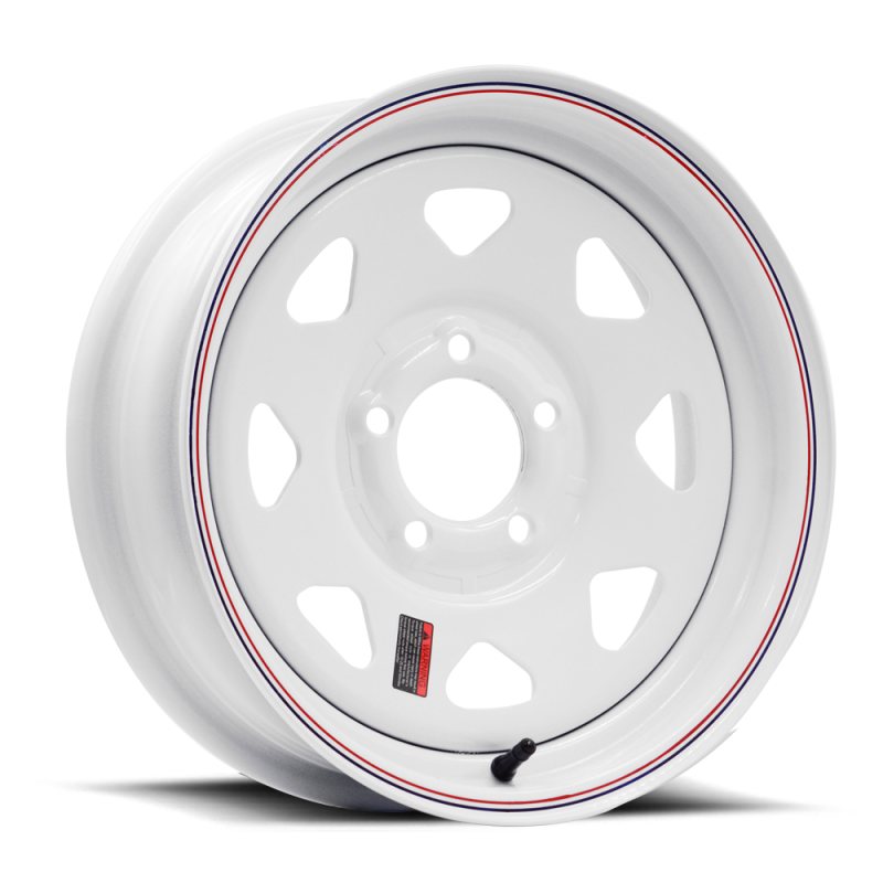 Raceline 8068080 80 Series 8 Spoke 16x8in / 8x6.5 BP / 4.5in BS - White