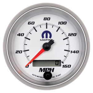 AutoMeter 880036 AutoMeter Gauge Speedometer 3-3/8in. 160MPH Elec. Programmable White fits Mopar