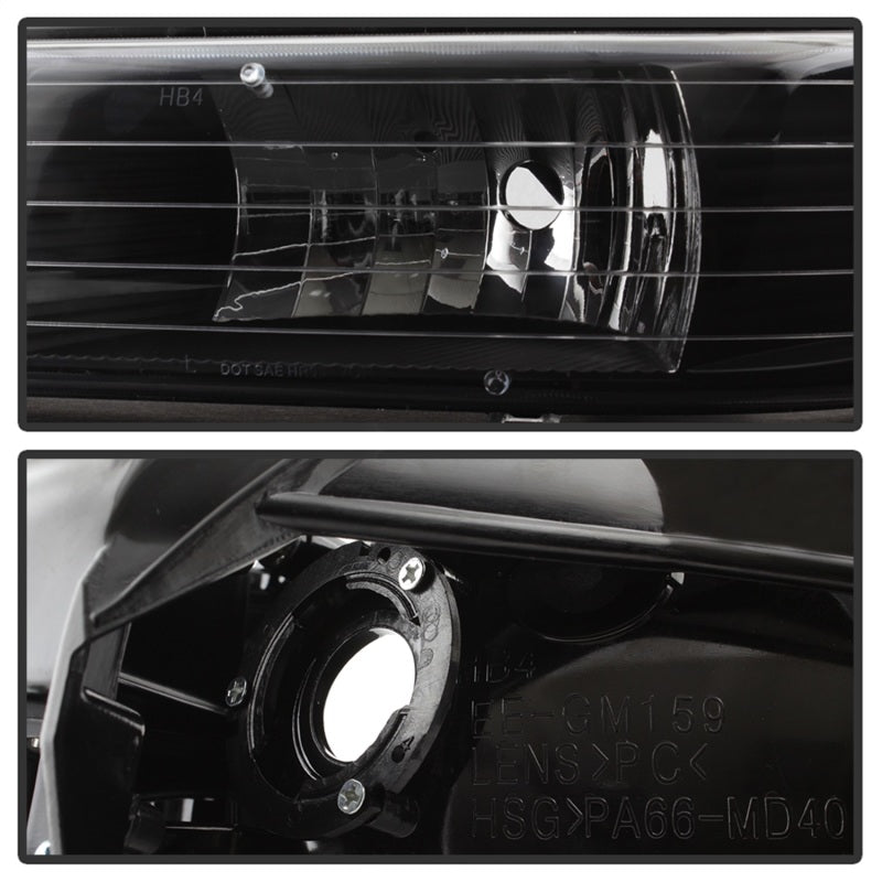 5064240 Xtune fits Chevy 00-06 TahOE Amber Crystal Headlights Black HD-JH-CSIL