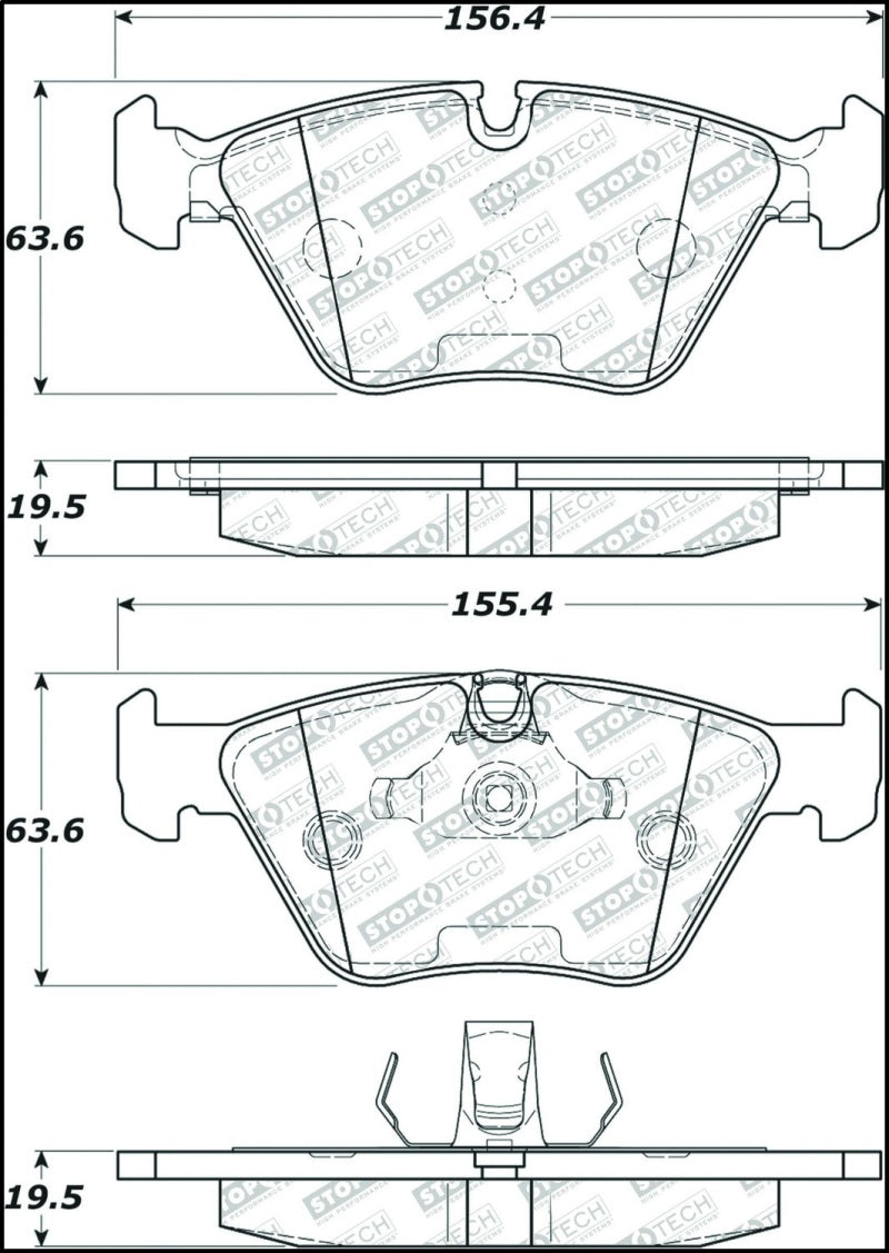 Stoptech 305.0947 06-08 BMW M3/Z4 Street Select Brake Pads w/Hardware - Front