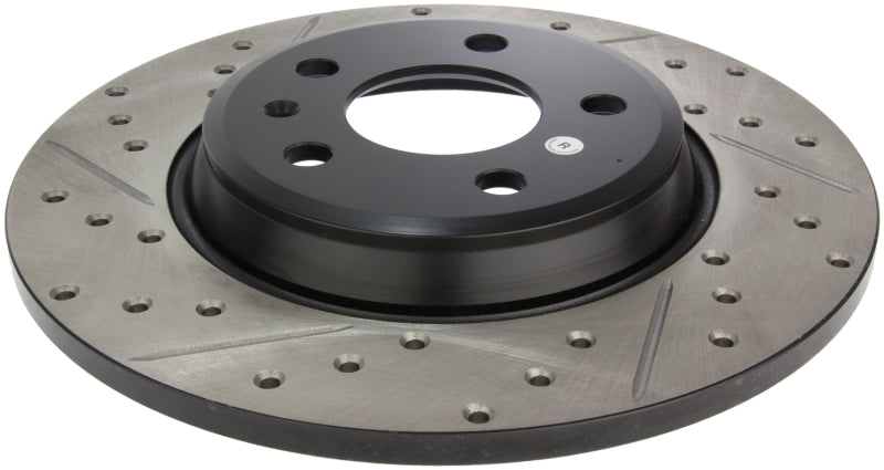 Stoptech 127.33127R Power Slot 09-10 fits Audi A4/A4 Quattro / 08-10 A5 / 10 S4 Rear Right Drilled & Slotted Rotor