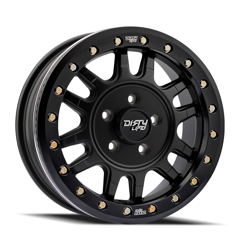 Dirty Life 9309R-57102MB 9309R fits Canyon Pro 15x7 4x137 13mm Offset/106.25mm Hub Matte Black - Beadlock