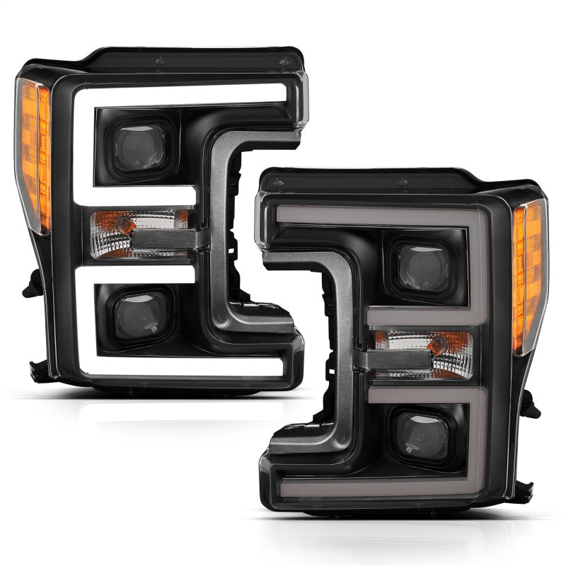 ANZO 111388 LED Headlights fits Ford 17-18 F-250 Super Duty Plank-Style L.E.D. Headlight Black (Pair)