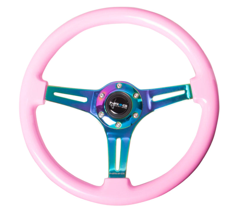 NRG ST-015MC-PK ST-015MC-PK Classic Wood Grain Steering Wheel Solid Pink
