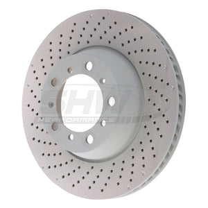 SHW Performance PRL31524 SHW 17-21 fits Porsche 911 Carrera 3.0L w/o Ceramic Brakes Left Rear Drilled MB Brake Rotor (9P1615601)