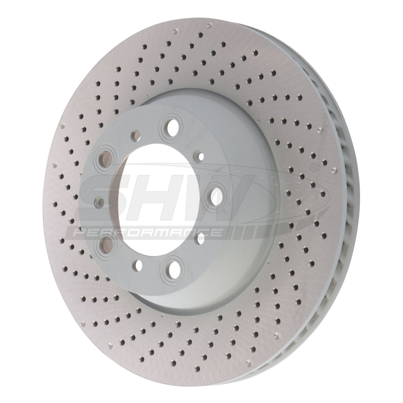 SHW Performance PRL31524 SHW 17-21 fits Porsche 911 Carrera 3.0L w/o Ceramic Brakes Left Rear Drilled MB Brake Rotor (9P1615601)