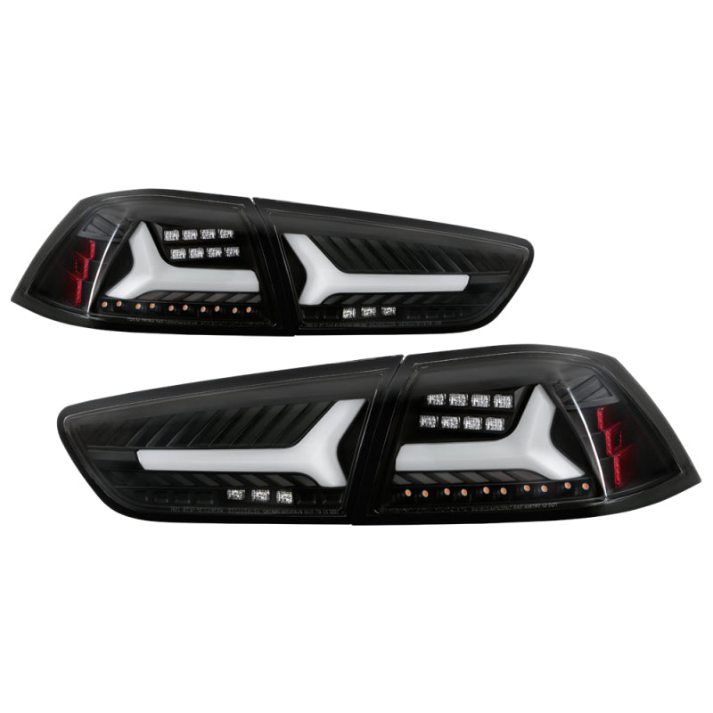 Spyder 5088130 fits Mitsubishi 08-14 Lancer/Evolution X V2 LED Tail Lights - Bl