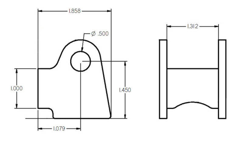Ridetech 90000380 Shock Bracket for 1.5in Bridge
