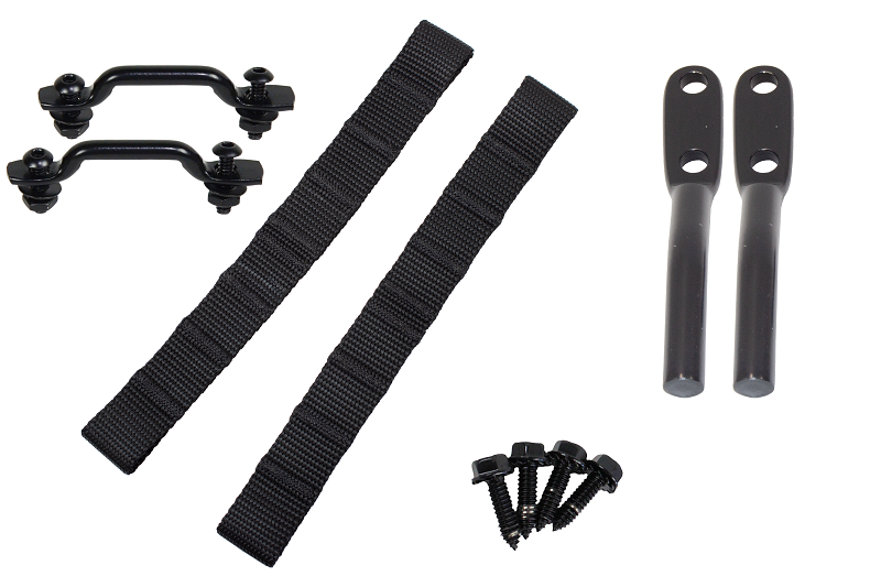 Kentrol 50724 fits Jeep Wrangler TJ Polished Stainless Door Strap Kit Black Powdercoat Stainless Steel
