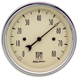 AutoMeter 1890 Autometer 3-3/8in. Antique Beige 8K RPM In-Dash Tachometer Gauge